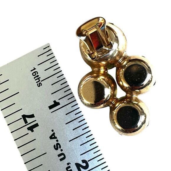 Vintage Bold Blue & Green  Clip-On Earrings - Picture 5 of 8